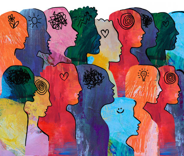 Collage artístico de perfiles humanos de colores que representa la diversidad